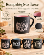 Lasergravierte Tasse 180 ml – Camping, Meer, Berge & Fehmarn