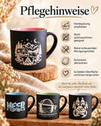 Lasergravierte Tasse 180 ml – Camping, Meer, Berge & Fehmarn