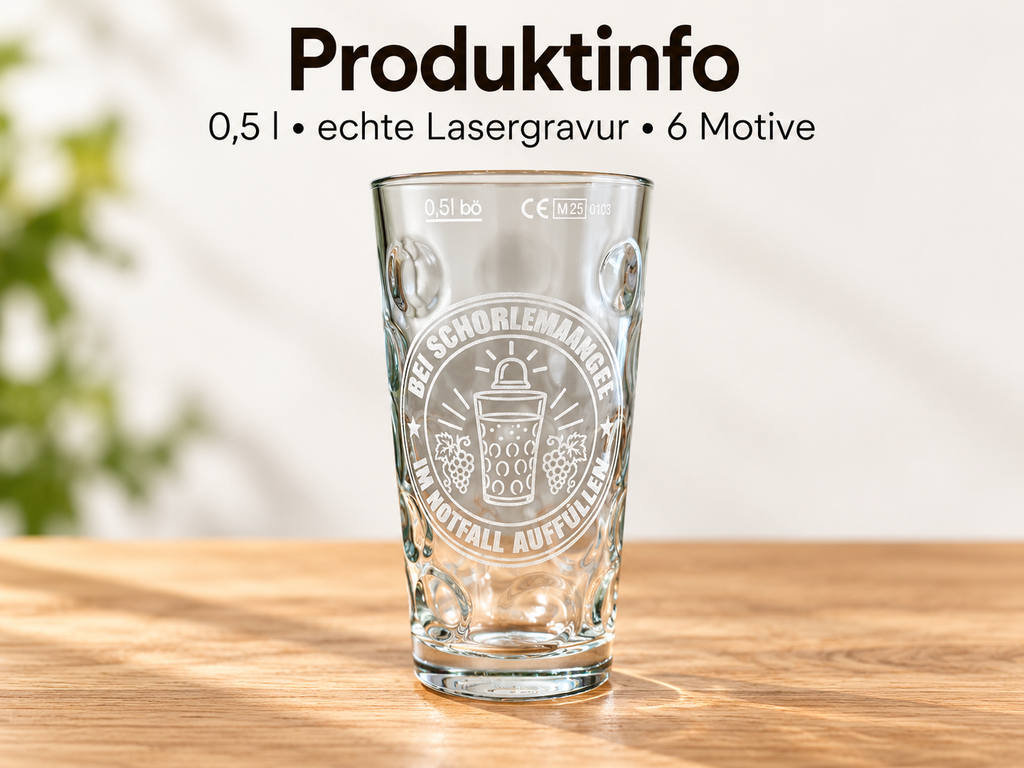 Dubbeglas 0,5 l mit Lasergravur  6 Motive zur Auswahl