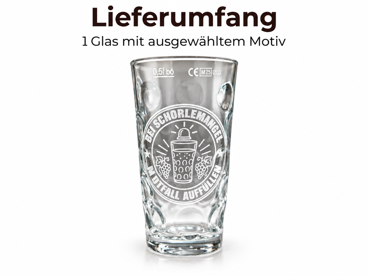 Dubbeglas 0,5 l mit Lasergravur  6 Motive zur Auswahl