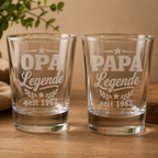 Personalisiertes Schnapsglas für Papa oder Opa – Legende seit Wunschjahr