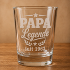 Personalisiertes Schnapsglas für Papa oder Opa – Legende seit Wunschjahr