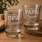 Personalisiertes Schnapsglas für Papa oder Opa – Legende seit Wunschjahr