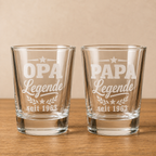 Personalisiertes Schnapsglas für Papa oder Opa – Legende seit Wunschjahr