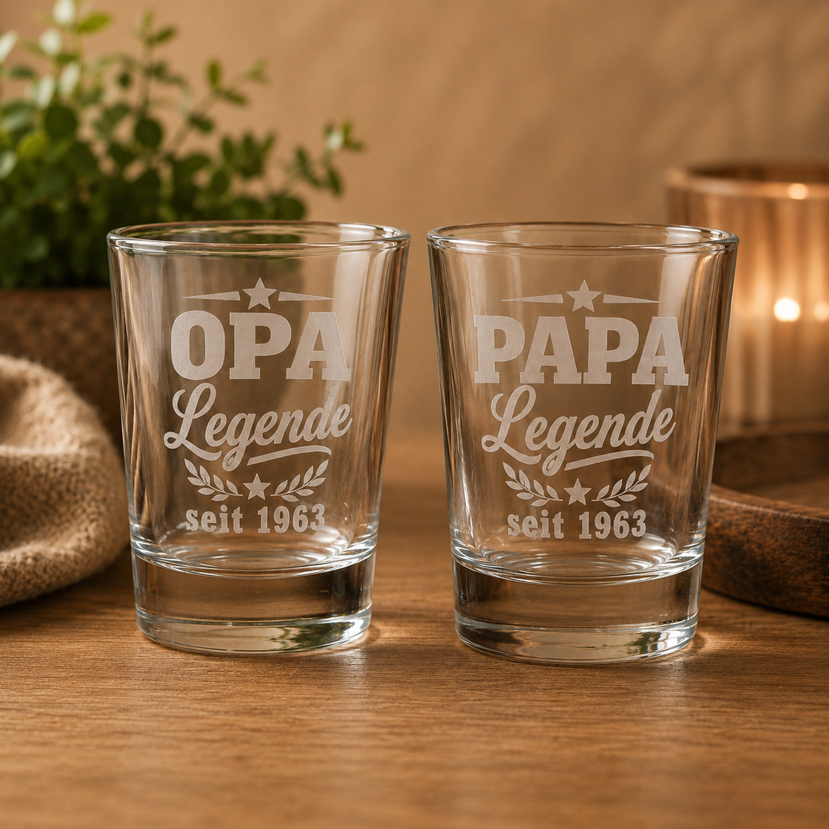Personalisiertes Schnapsglas für Papa oder Opa – Legende seit Wunschjahr