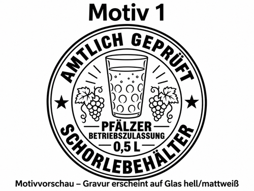 Dubbeglas 0,5 l mit Lasergravur  6 Motive zur Auswahl