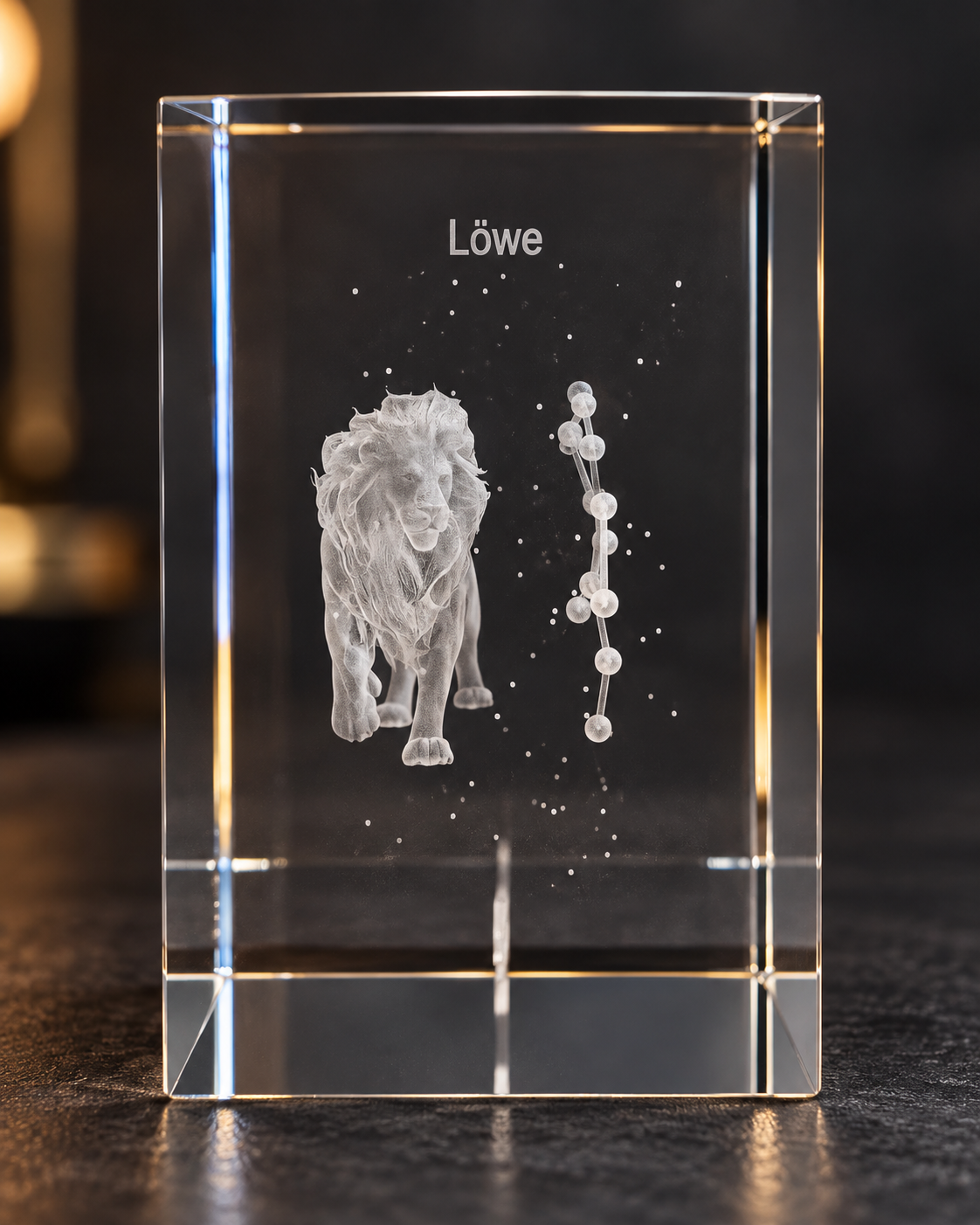 Personalisierter Sternzeichen-Kristall mit 3D-Innengravur – K9 Glas mit Name & Datum