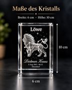 Personalisierter Sternzeichen-Kristall mit 3D-Innengravur – K9 Glas mit Name & Datum
