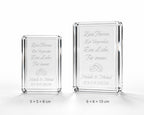 Personalisierter K9-Kristall mit 3D-Innengravur – Hochzeitsgeschenk mit Namen & Datum
