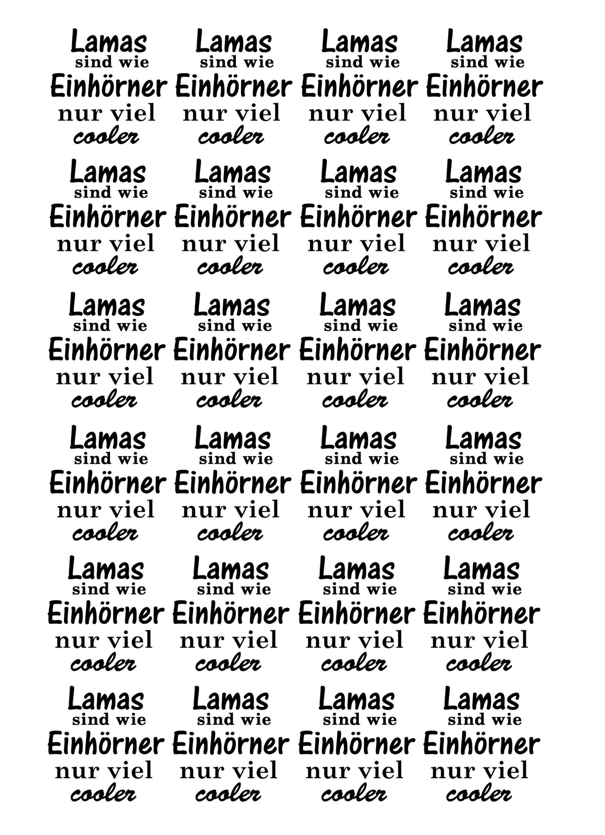Rub-On Transfersticker Lama & Alpaka – DIN A4 Motivbogen
