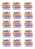 Rub-On Transfersticker Lama-Sprüche – DIN A4 Motivbogen