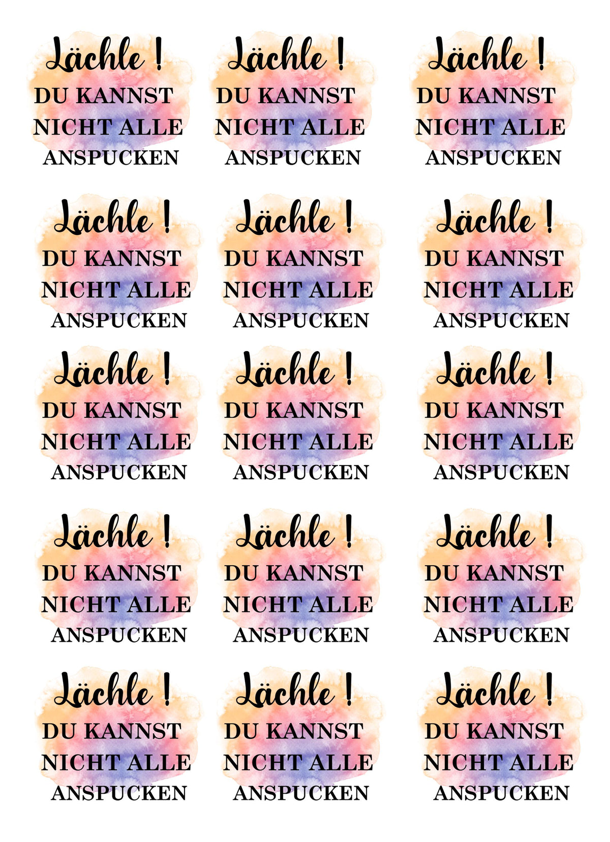 Rub-On Transfersticker Lama-Sprüche – DIN A4 Motivbogen
