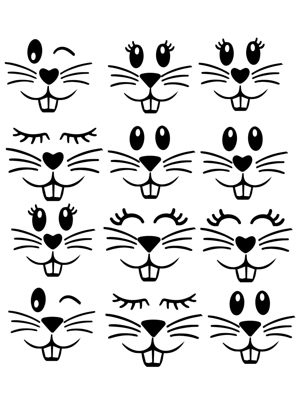 Rub-On Osterhasengesichter – DIN A4 | 5 Motive – Produktbild 2