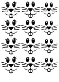 Rub-On Osterhasengesichter – DIN A4 | 5 Motive – Produktbild 1