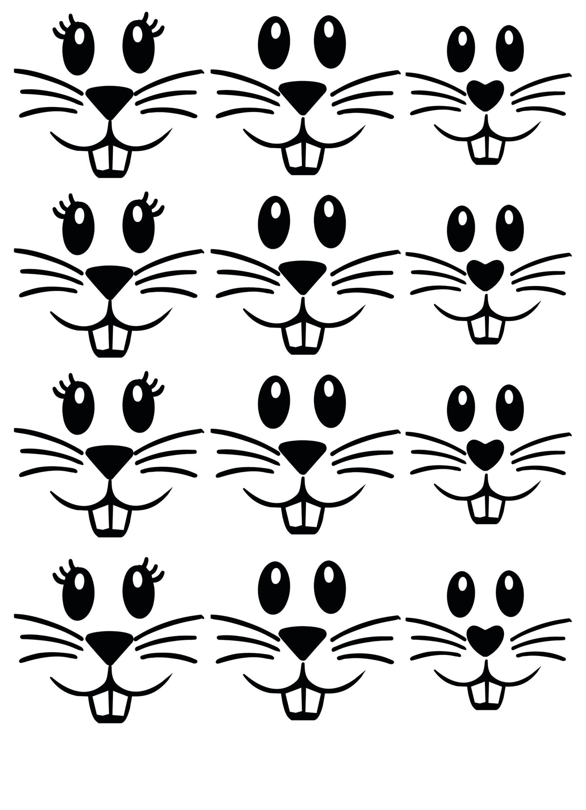 Rub-On Osterhasengesichter – DIN A4 | 5 Motive – Produktbild 1