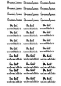 Rub-On Transfersticker DramaLama & Bärensprüche – DIN A4 Motivbogen