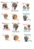 Rub-On Transfersticker Herbstblumen – DIN A4 Motivbogen