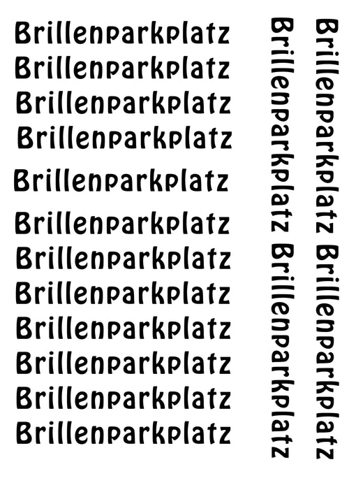 Rub-On Brillenparkplatz – DIN A4 | 6 Motive für Holzklötzchen – Produktbild 1