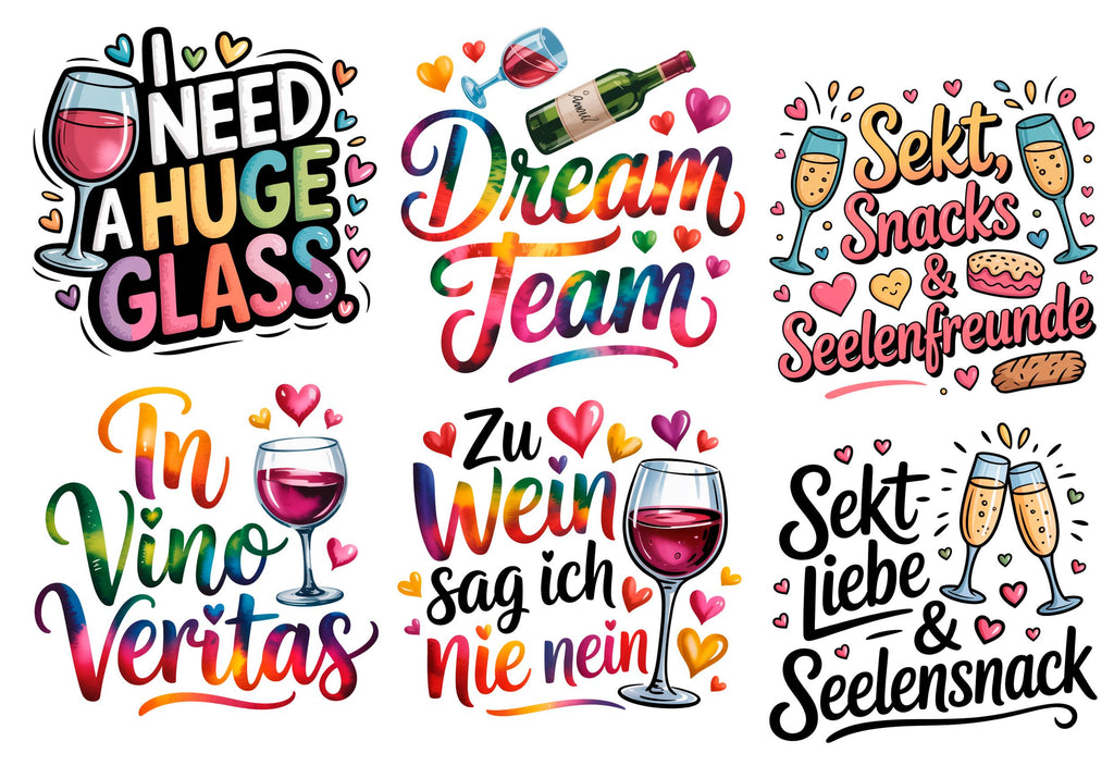 Rub-On Farbige Weinsprüche – 4 Folien zur Auswahl – Produktbild 5