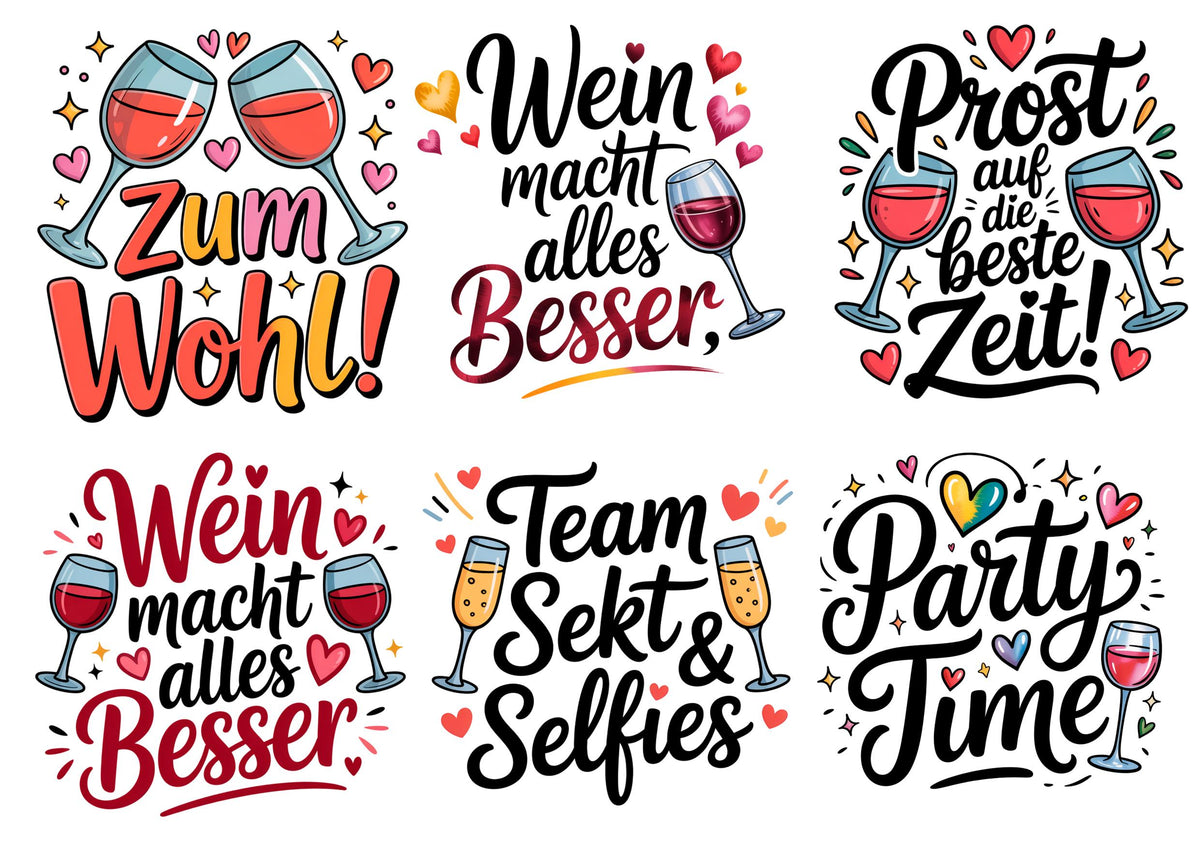 Rub-On Farbige Weinsprüche – 4 Folien zur Auswahl – Produktbild 7