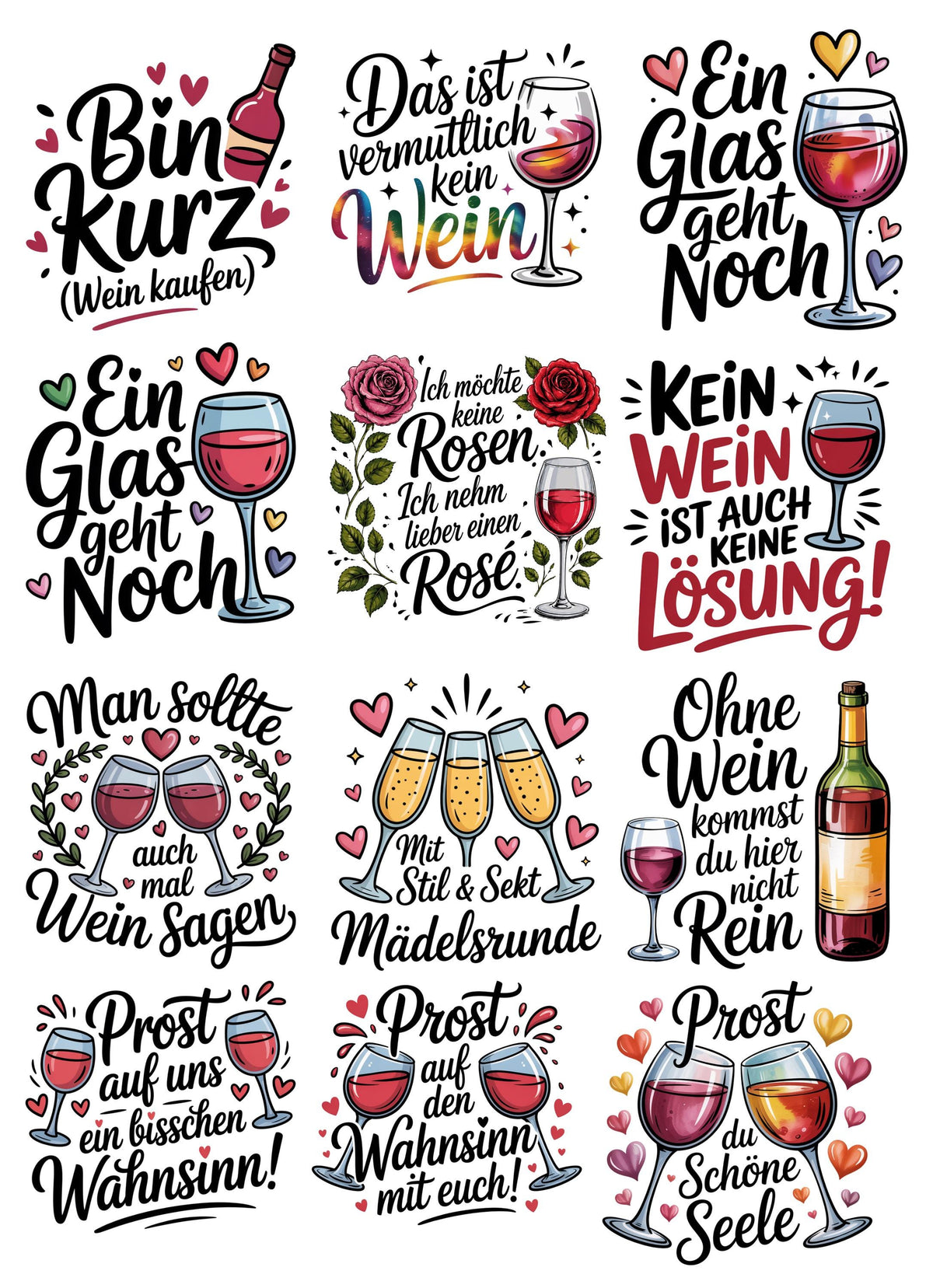 Rub-On Farbige Weinsprüche – 4 Folien zur Auswahl – Produktbild 3