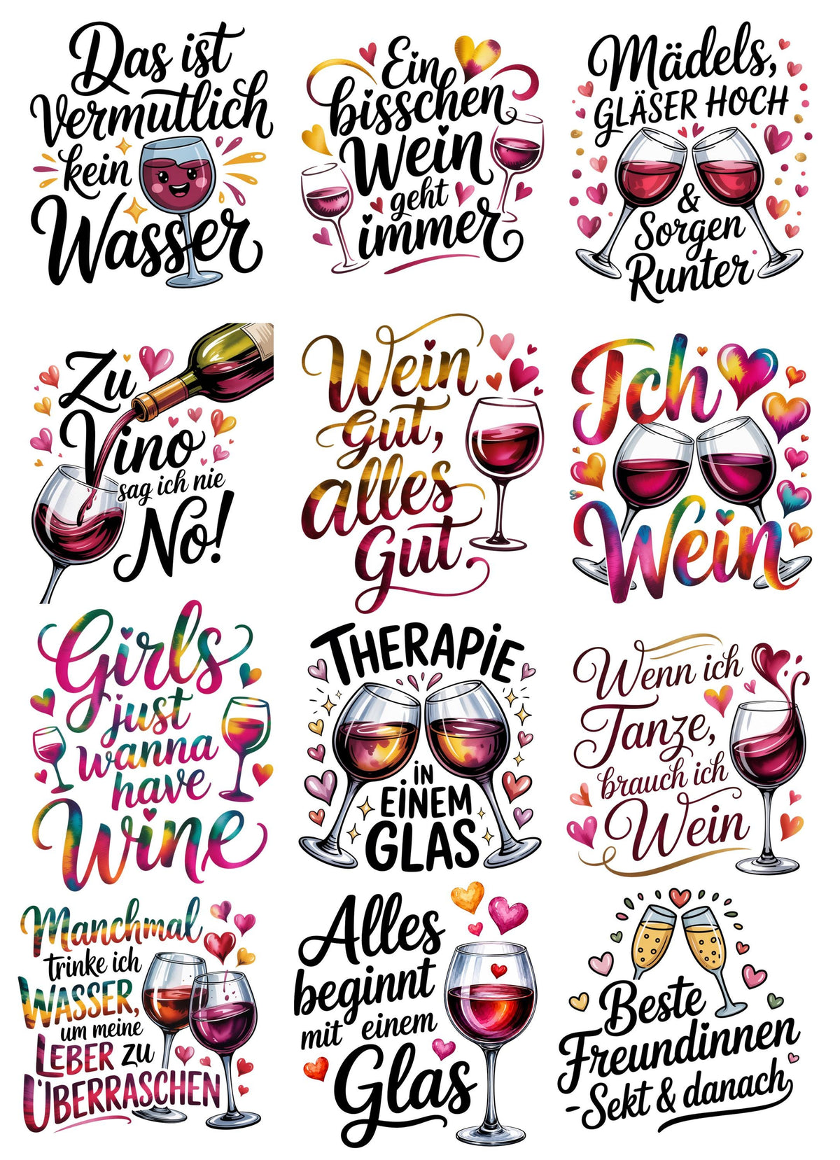 Rub-On Farbige Weinsprüche – 4 Folien zur Auswahl – Produktbild 4