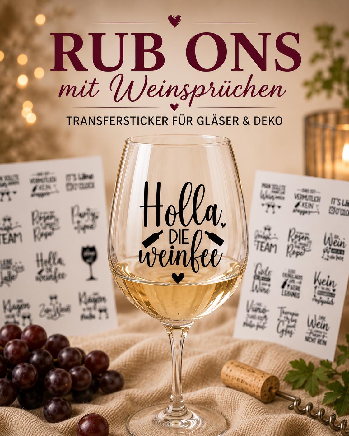 Rub-On Weinsprüche – DIN A4 | 12 oder 24 Sprüche – Produktbild 2