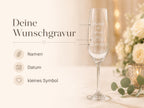 Sektglas 200 ml zur Hochzeit – mit Namen und Datum
