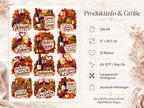 Rub-On Motivbogen Herbst & Wein DIN A4 – 12 UV-DTF Motive für Gläser, Herbstdeko  Weinliebhaber