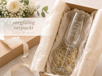 Sektglas 200 ml zur Hochzeit – mit Namen und Datum