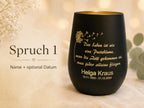 Personalisiertes Trauerlicht aus Glas mit Namensgravur