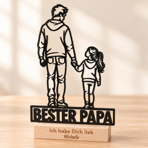 Bester Papa Acryl-Aufsteller – Vater & Tochter mit Wunschgravur – Produktfoto 2