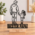 Bester Papa Acryl-Aufsteller – Vater & Tochter mit Wunschgravur – Produktfoto 1