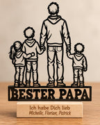 Bester Papa Acryl-Aufsteller – Vater mit 3 Kindern – Produktfoto 7