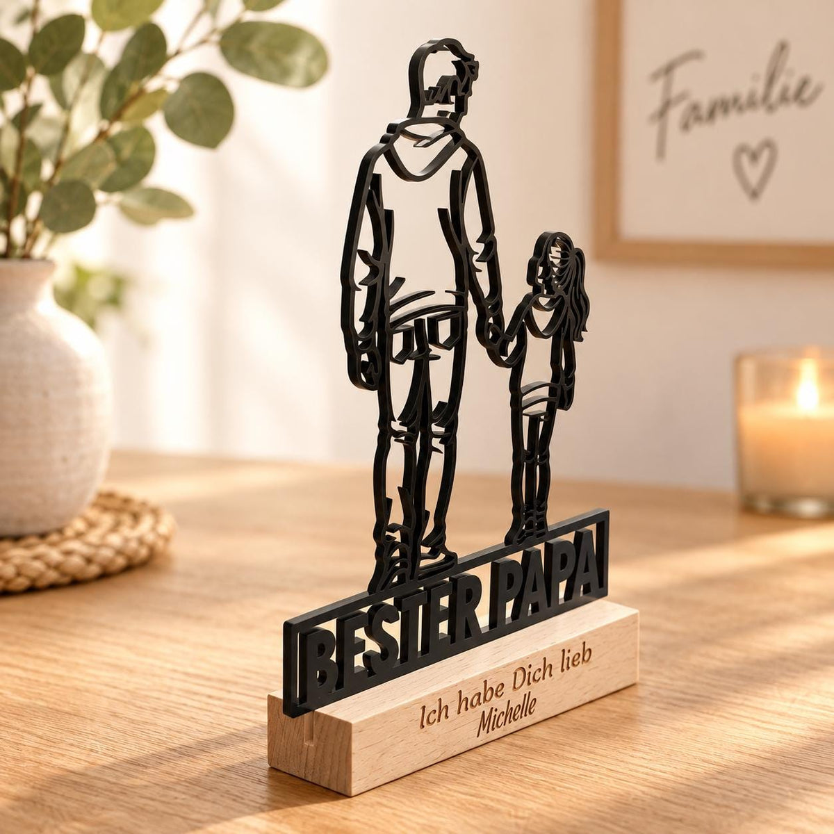 Bester Papa Acryl-Aufsteller – Vater & Tochter mit Wunschgravur – Produktfoto 7