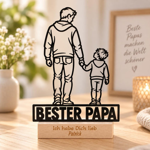 Bester Papa Acryl-Aufsteller – Vater & Sohn mit Wunschgravur – Produktfoto 2