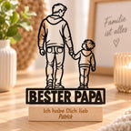 Bester Papa Acryl-Aufsteller – Vater & Sohn mit Wunschgravur – Produktfoto 4
