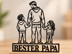 Bester Papa Acryl-Aufsteller – Vater mit 2 Kindern – Produktfoto 3