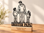 Bester Papa Acryl-Aufsteller – Vater mit 2 Kindern – Produktfoto 1