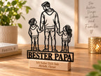 Bester Papa Acryl-Aufsteller – Vater mit 2 Kindern – Produktfoto 4