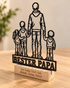 Bester Papa Acryl-Aufsteller – Vater mit 3 Kindern – Produktfoto 2