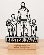 Bester Papa Acryl-Aufsteller – Vater mit 3 Kindern – Produktfoto 4
