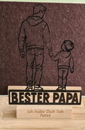 Bester Papa Acryl-Aufsteller – Vater & Sohn mit Wunschgravur – Produktfoto 1