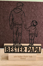 Bester Papa Acryl-Aufsteller – Vater & Sohn mit Wunschgravur – Produktfoto 1